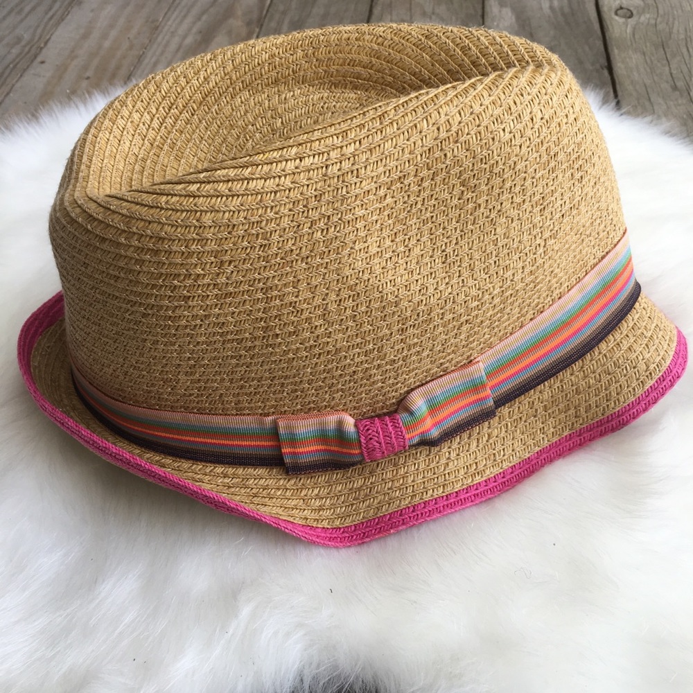 TARGET Straw Fedora Panama Beach Hat Youth Os